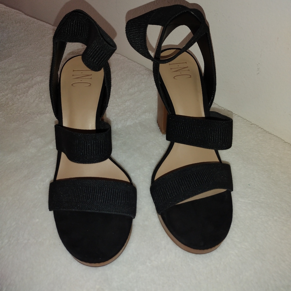 Black strap heel